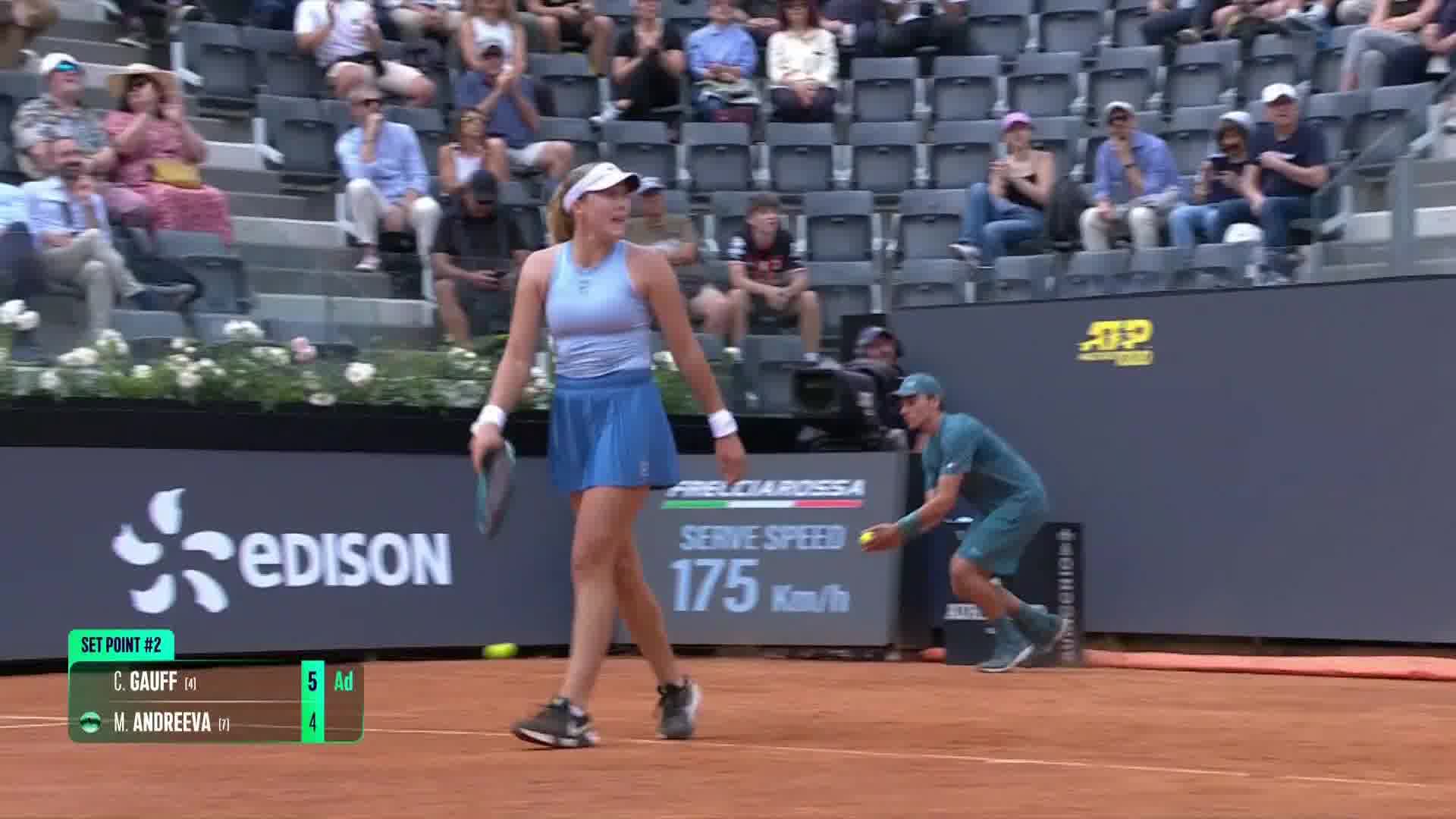 HL | WTA1000 Roma QF - Gauff vs Andreeva
