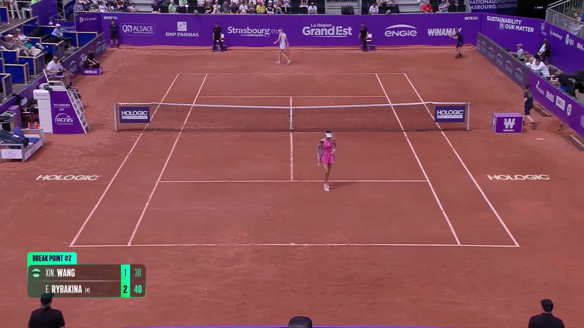 HL | WTA500 Strasburgo 2T Wang vs Rybakina