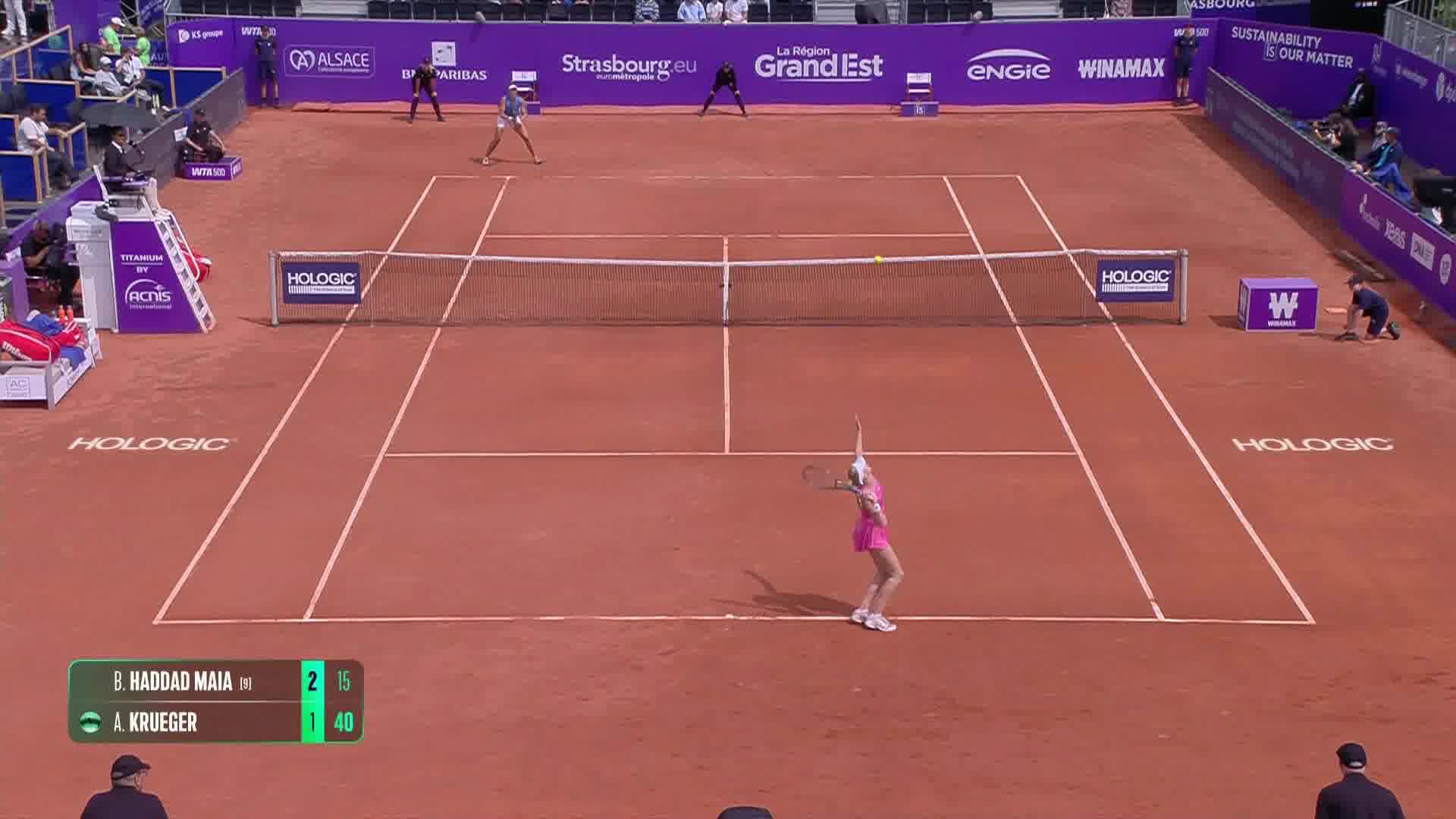 HL | WTA500 Strasburgo 2T - Haddad Maia vs Krueger