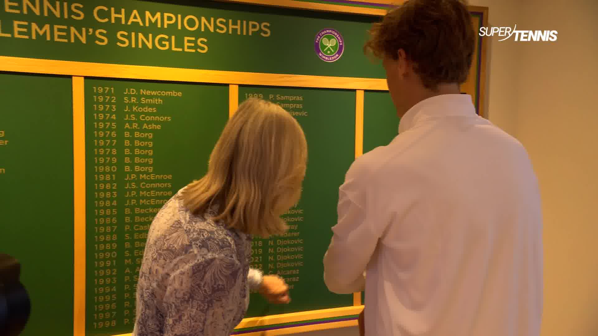 Sinner vede il suo nome nell'albo d'oro a Wimbledon