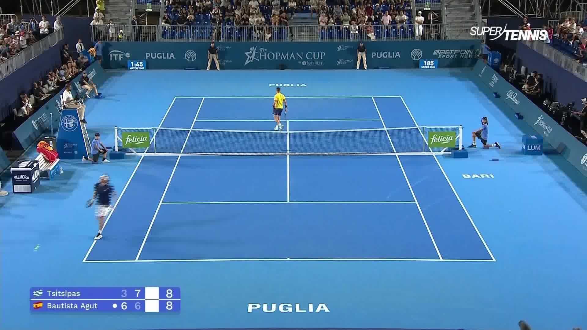 Hopman Cup, Spagna-Grecia: gli highlights di Bautista Agut-Tsitsipas