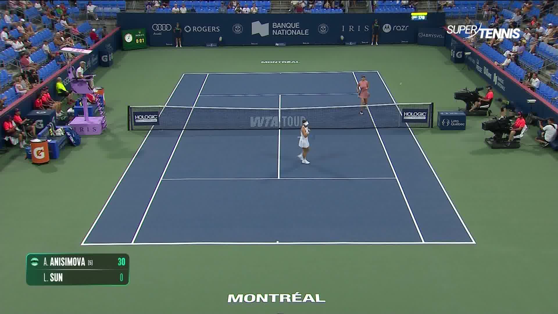 WTA 1000 Montreal, 2°T: Anisimova-Sun, gli highlights