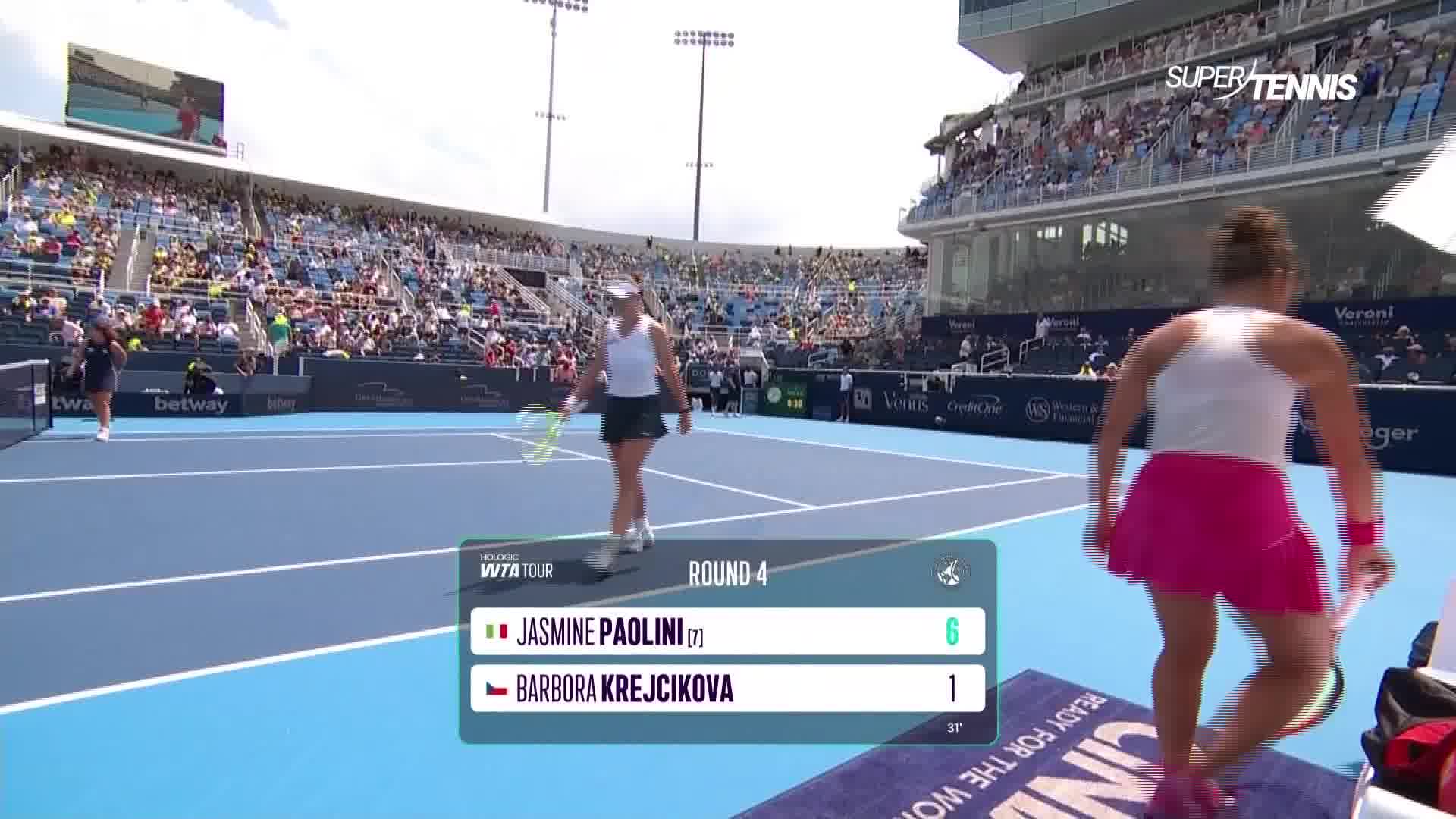 WTA 1000 Cincinnati, 4°T: Paolini c. Krejcikova, gli highlights