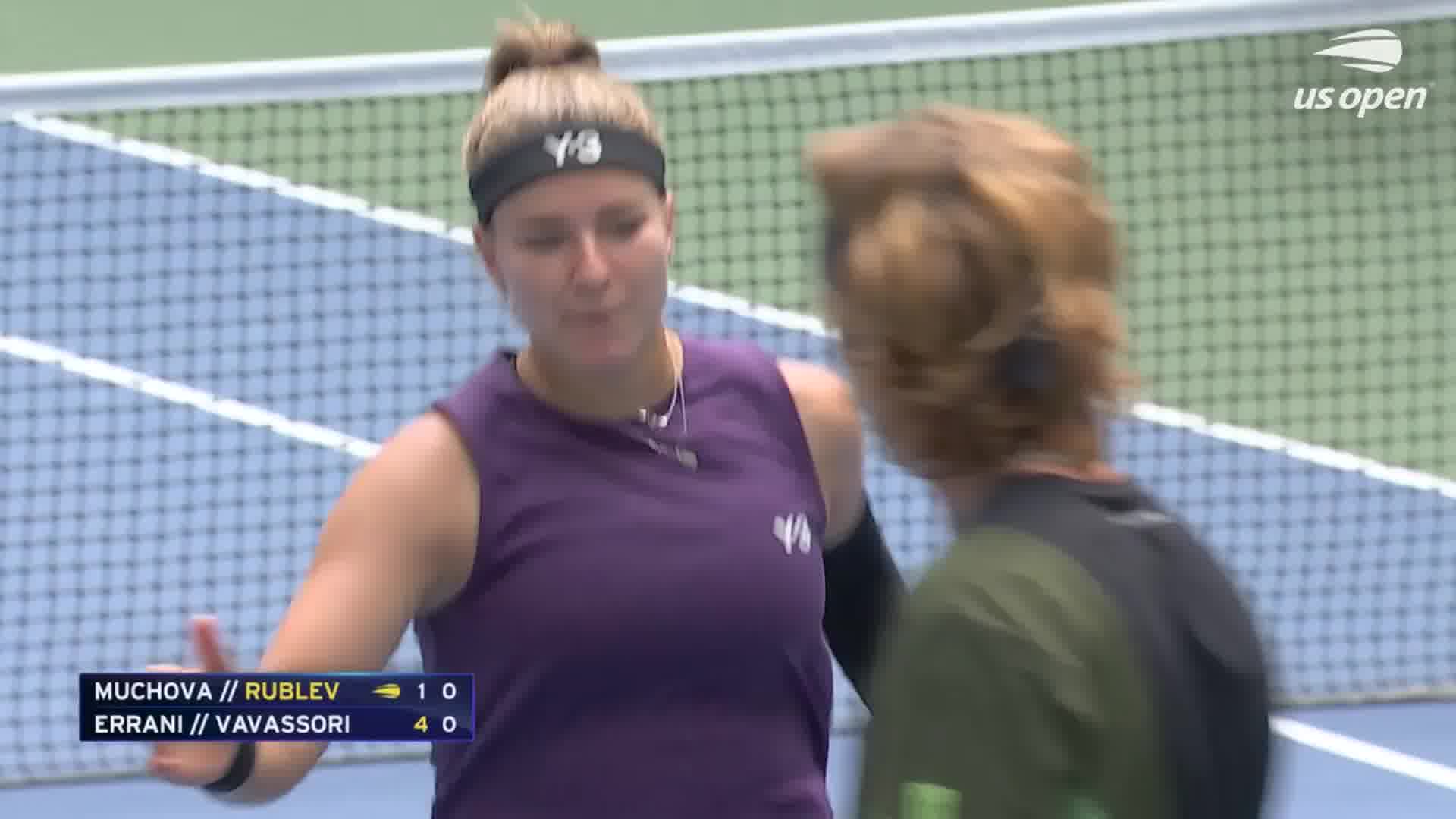 US Open, Doppio Misto: Errani/Vavassori - Muchova/Rublev, gli highlights