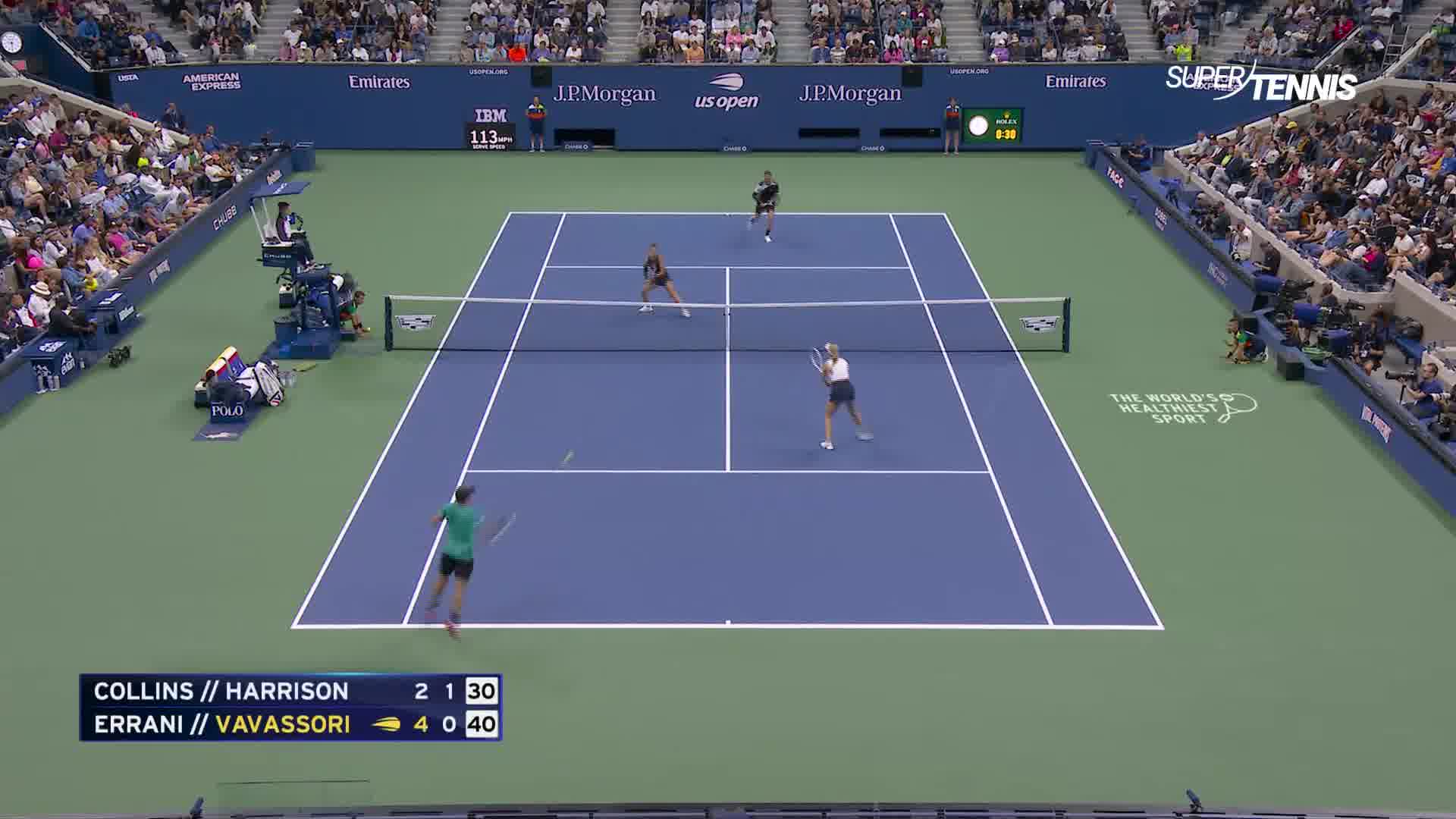 US Open su SuperTennis: il meglio di Errani/Vavassori vs Collins/Harrison