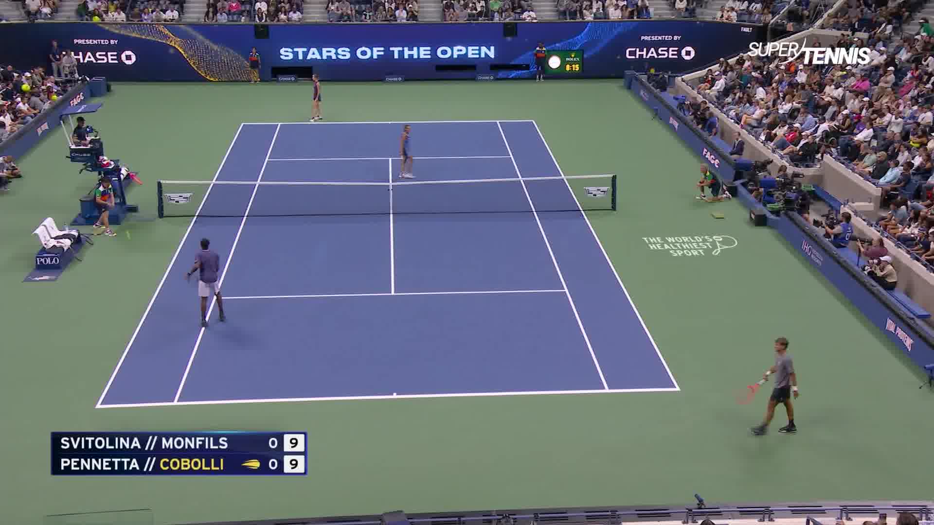 Pennetta e Cobolli, la gag con Cobolli e Monfils