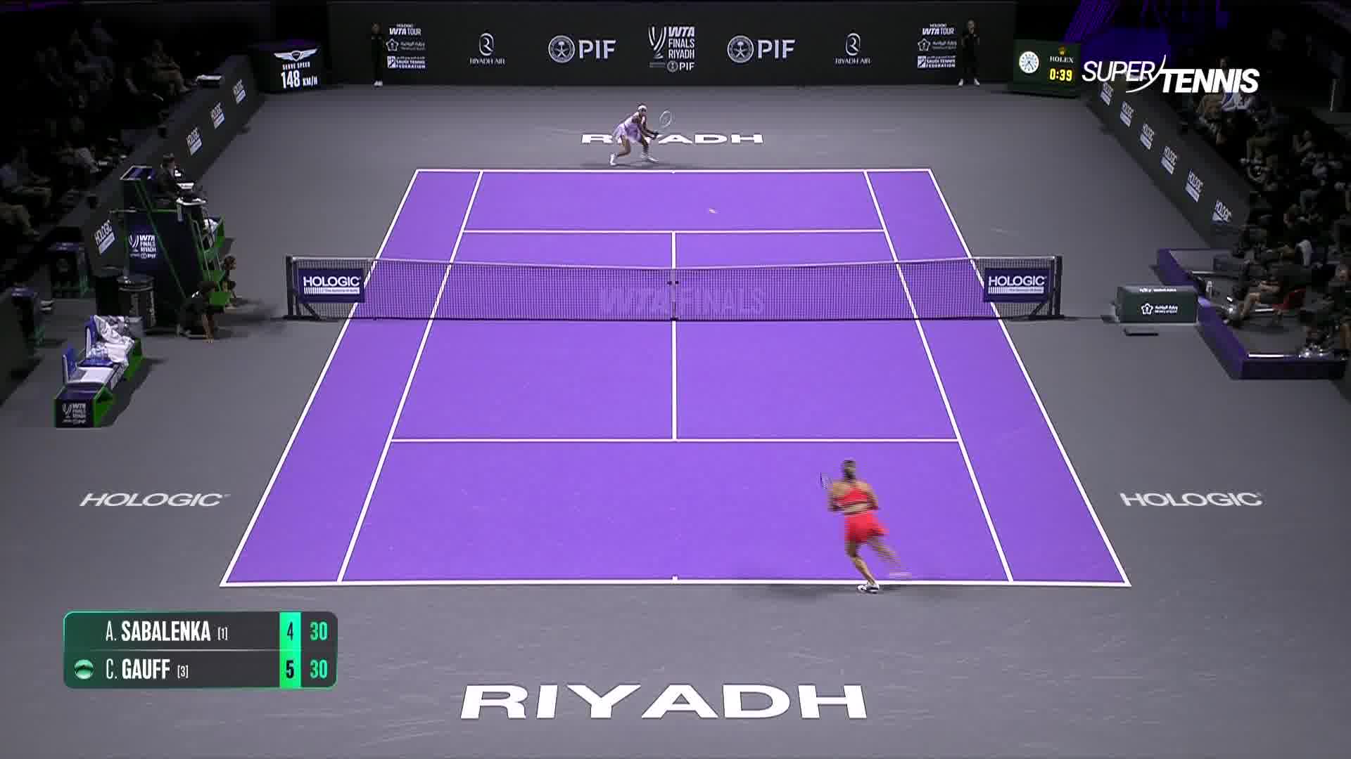 WTA Finals Riyadh, RR: Sabalenka c. Gauff, gli highlights